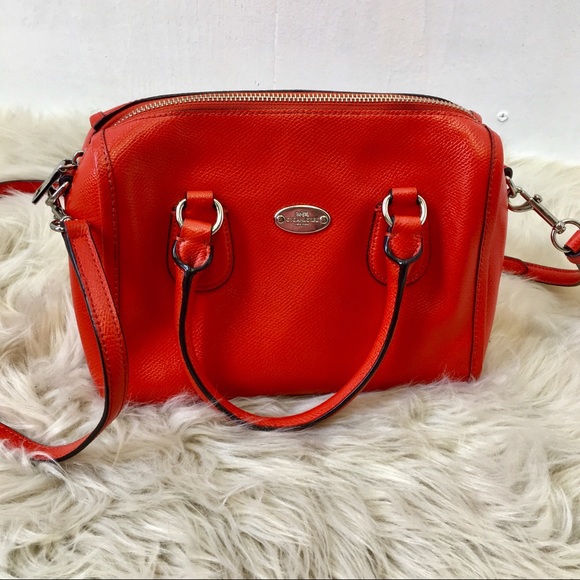 Coach Handbags - Coach Crossbody Pop Leather Orange Bag.